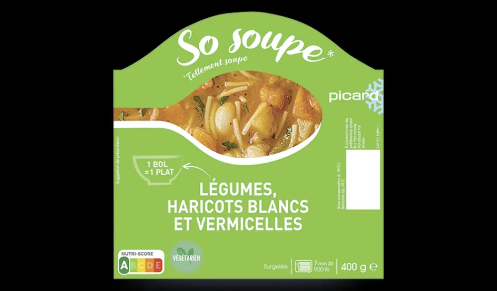 Picard So soupe de légumes, haricots blancs, vermicelles* Soupes, Potages Et Veloutés