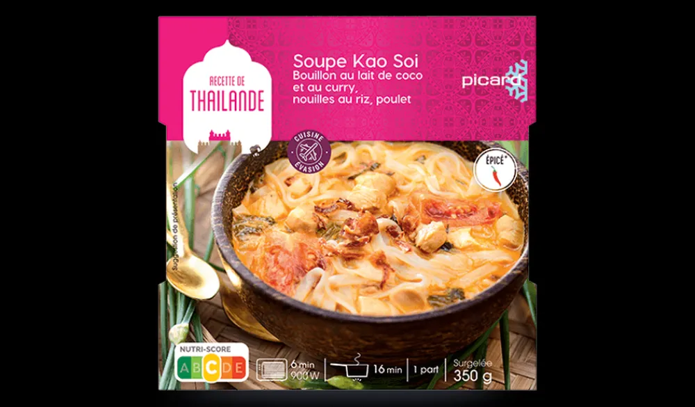 Picard Soupe Kao Soi, bouillon lait coco, curry, nouilles* 1 Part|Soupes Du Monde