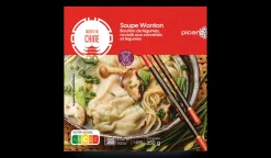 Picard Soupe wonton bouillon légumes, raviolis crevettes* 1 Part|Soupes Du Monde