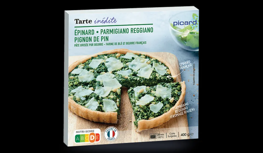 Picard Tarte épinard, Parmigiano Reggiano, pignon de pin* Tartes À Partager|Entrées À Partager