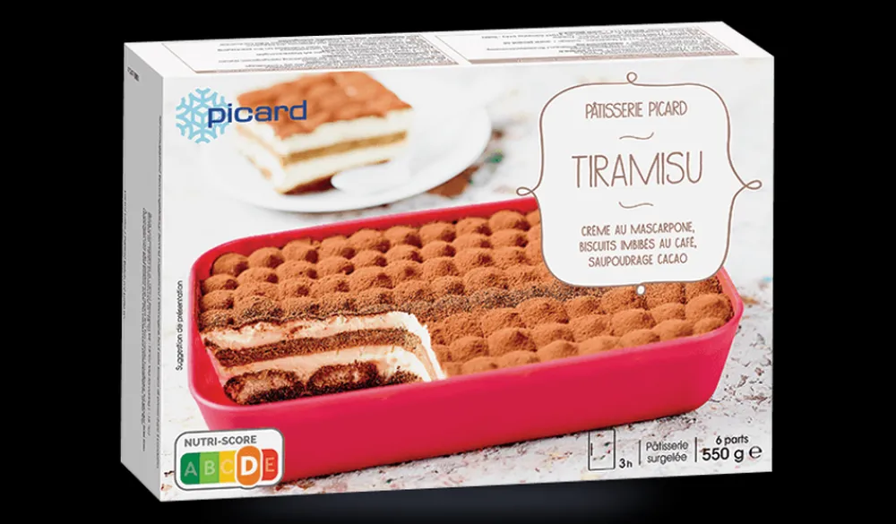 Picard Tiramisù, crème mascarpone,biscuit imbibé de café* À Partager|Plats Italiens