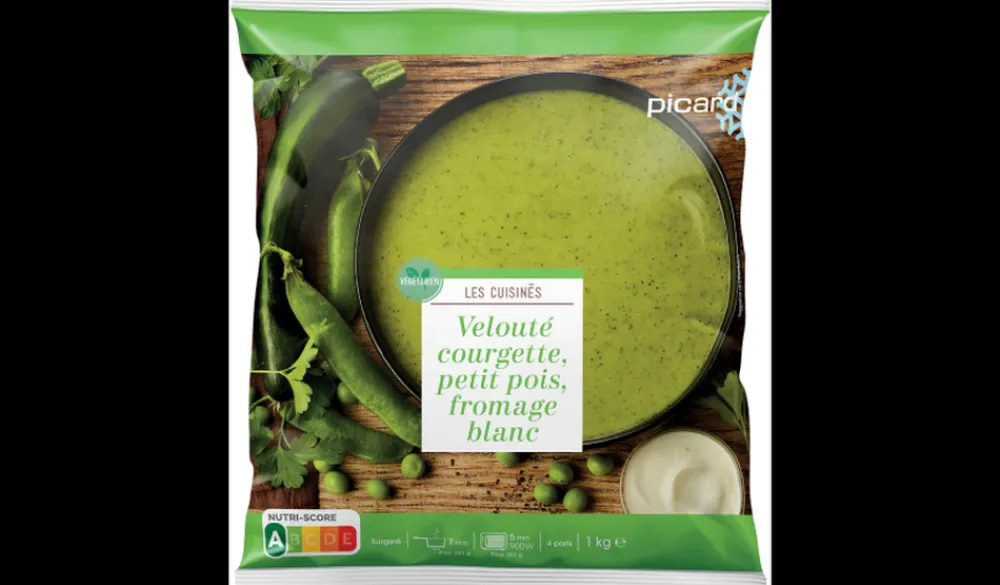 Picard Velouté courgette petit pois, fromage blanc* Produits Nutri-Score A|Végétarien